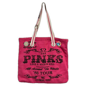 Victoria's Secret Knit Tote Bag Rock N Roll '86 TOUR The Pinks
